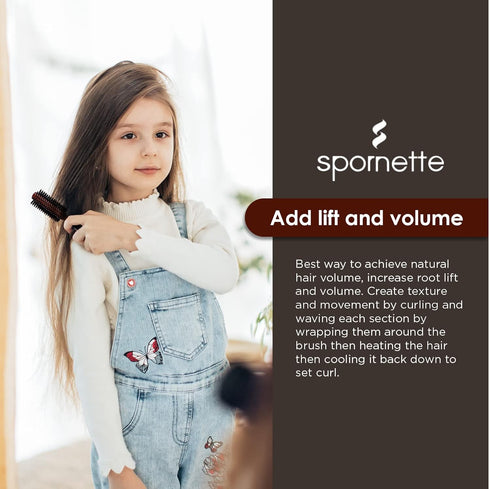 Spornette Deville Boar Bristle Round Brush, 2 Inch for Blow Drying, Curling & Styling