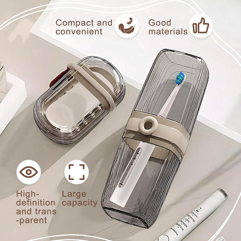 WOKNOW Toothbrush Travel Case and Soap Travel Case, Leakproof Soap Container with Cover, Portable Toothbrush Holder