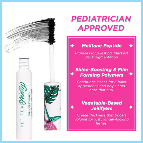 Petite 'n Pretty Fully Feathered Volumizing Mascara, Non-Toxic Makeup for Kids, Tweens, and Teens
