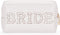 Etercycle Bride Letter Makeup Bag, Bling Pearl Rhinestone Cosmetic Bag for Bachelorette Party Women (Gold)