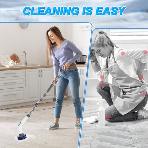 Zurostcae 550 3 8 IPX7 Electric Spin Scrubber, RPM Cordless Home Cleaning Brush with Extended Handle, Speeds