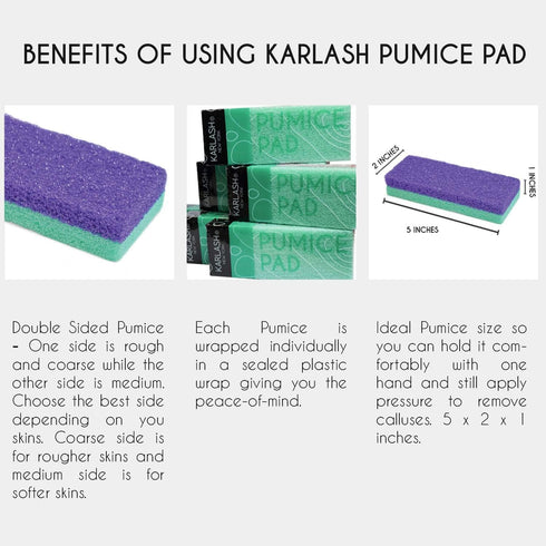 Karlash Professional Pedicure Foot Pumice Stone, 2 Sided Callus Remover and Scrubber for Dead Skin (Pack of 2)