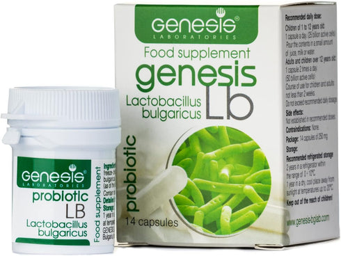 Genesis GLB 44 Probiotic, 14 Capsules of 240 Mg with Lactobacillus Bulgaricus
