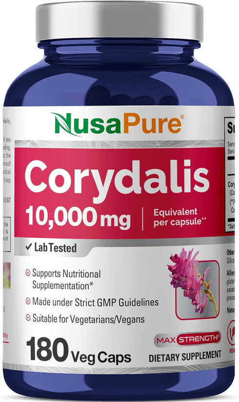 Corydalis 10,000 mg 180 Veg caps, NusaPure (Extract 20:1, Vegan, Non-GMO)