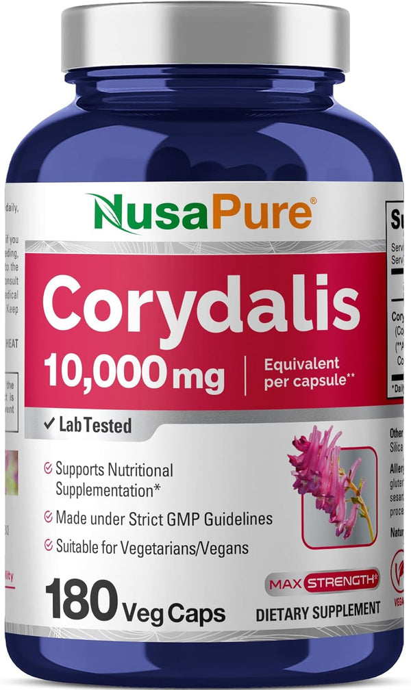 Corydalis 10,000 mg 180 Veg caps, NusaPure (Extract 20:1, Vegan, Non-GMO)