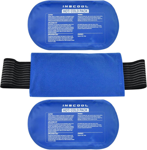 Hot & Cold Gel Ice Pack for Pain Relief (3Pcs Set), Flexible Therapy Pad for Sports Injuries, Safe & Eco-Friendly