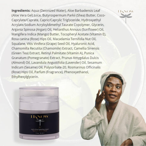 IKNOW R4 Night-Time Hydrating Cream, Hyaluronic Acid Restorative Night Cream, 1.7oz, for Renewing Night-Time Routine