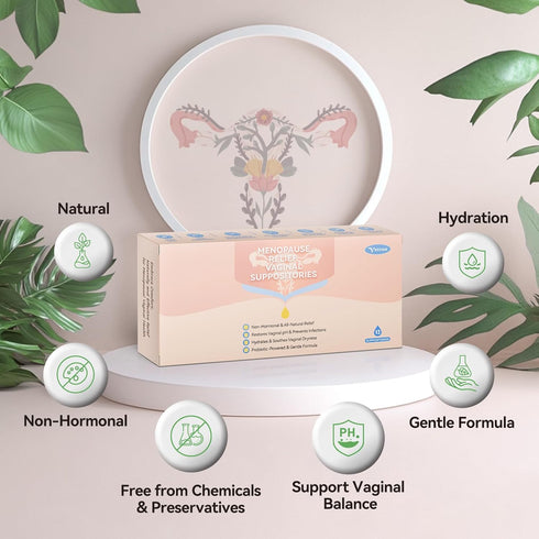vetrue Discomfort(12 Menopause Relief Vaginal Suppositories, Non-Hormonal, All-Natural Formula with Boric Acid