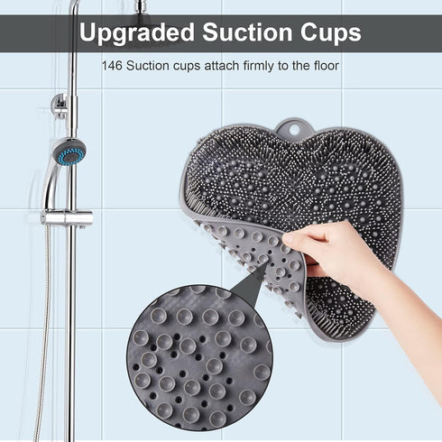 HONYIN Foot Scrubber for Shower, XL Size Non-Slip Suction Cups, Cleans, Exfoliates & Massages Feet
