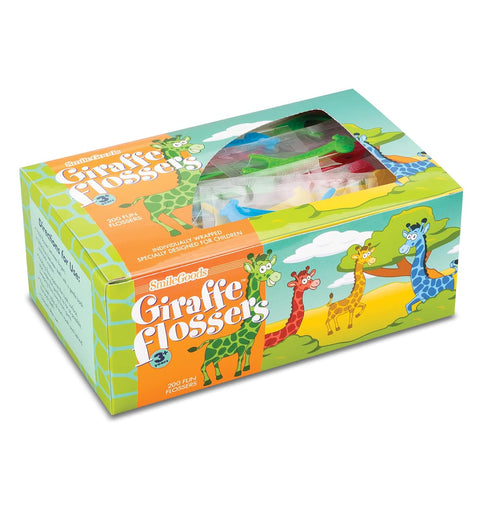 Practicon SmileGoods Giraffe Flossers, Individually Wrapped, Box of 200