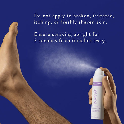 Native Whole Body Deodorant Spray, Aluminum Free with Coconut Oil & Shea Butter, 72 Hour Odor Protection, Lilac & White