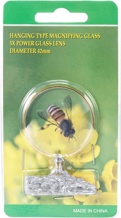 4 Pieces 5.5X Magnifying Glass Necklace, Optical Pendant with Chain for Reading and Jewelry