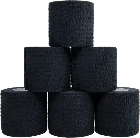 Weightlifting Tape, Stretch Sports Tape for Wrist and Hand Use, 6 Rolls in Black