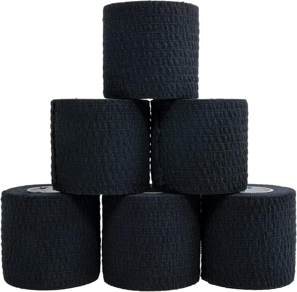 Weightlifting Tape, Stretch Sports Tape for Wrist and Hand Use, 6 Rolls in Black
