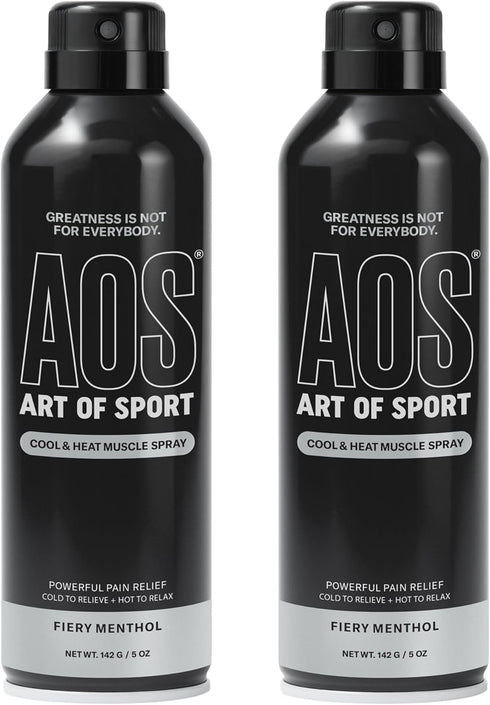 Art of Sport Cool & Heat Muscle Spray - Powerful Pain Relief for Soreness and Joints, Fiery Menthol Spray, 5 fl oz
