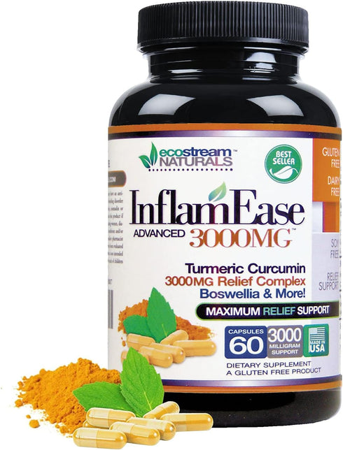 InflamEase, Day or Night Use, Gluten-Free, 60 Vegetarian Capsules