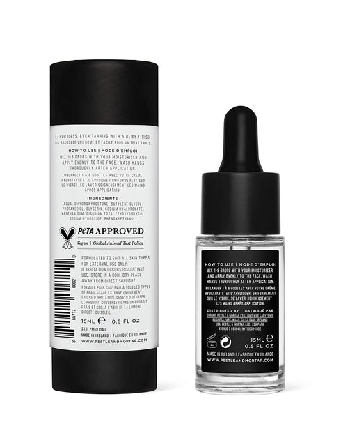 Pestle & Mortar Glow Drops - Sunless Self-Tan with Hyaluronic Acid, Customisable Self Tanner, 15ml