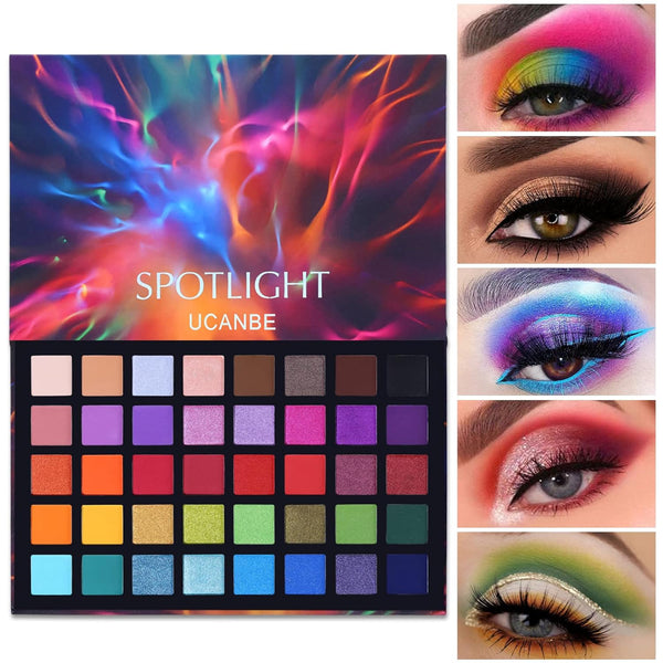 UCANBE Spotlight Eyeshadow Palette, Professional 40 Color Eye Shadow Matte Shimmer Makeup Pallet Waterproof