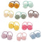 Hot&Sattion 20pcs Baby Toddler Multicolor Flower Pom Ball Hair Ties, Small No-metal Hair Elastics for Kids