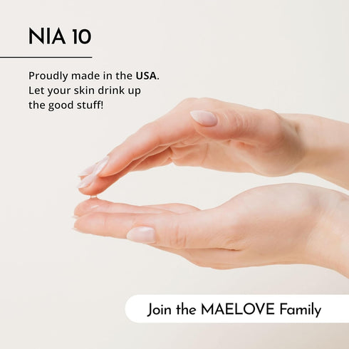 MAELOVE NIA 10 Niacinamide Serum, Calming Face Serum for Hydration, Pore Refinement, Suitable for Sensitive Skin