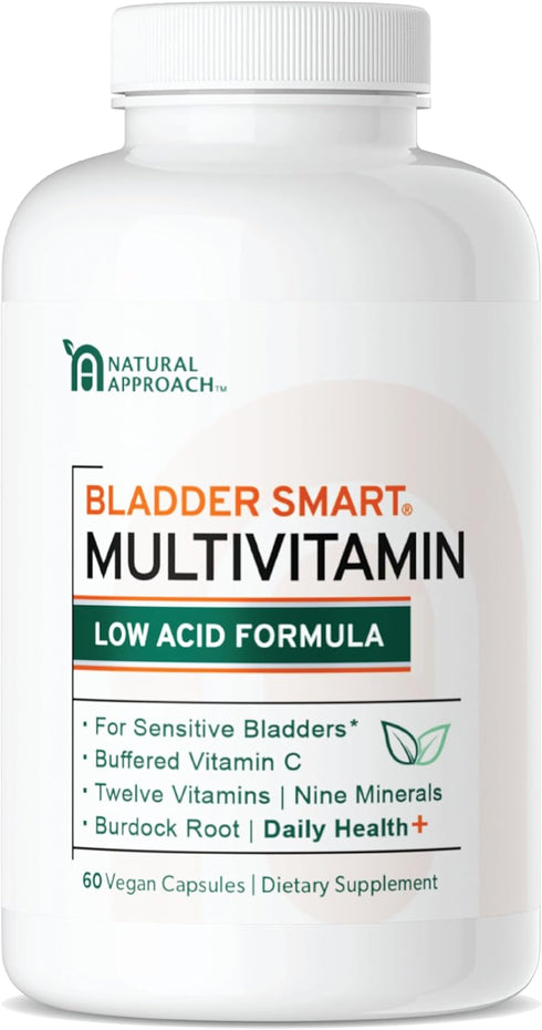 Lower-Acid Multivitamin for Sensitive Bladders, 12 Vitamins & 10 Minerals, Buffered Vitamin C & Burdock Root, 60