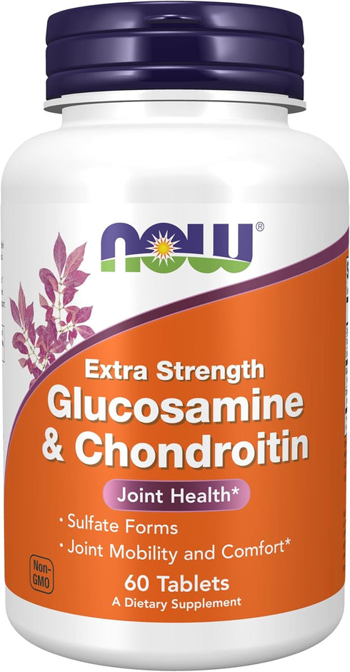 NOW Supplements Glucosamine & Chondroitin Extra Strength, 60 Tablets, Sulfate Forms