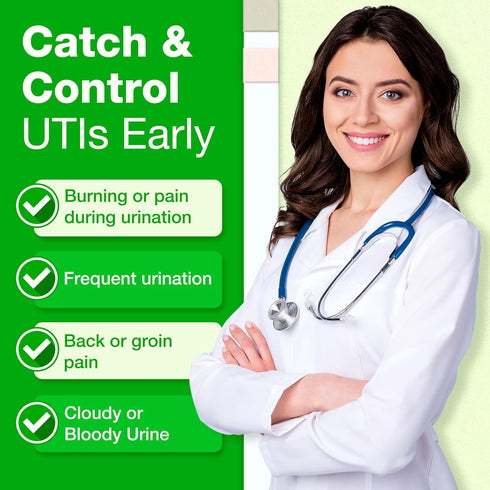 Easy@Home 25 Individual Pouch Urinary Tract Infection Test Strips, UTI Urine Testing Kit for Detection