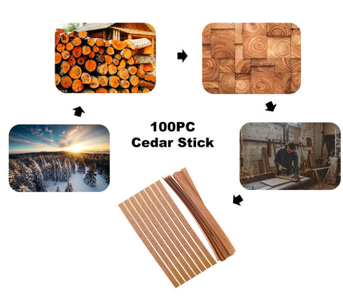 ROJOSER 100PACK Cedar Lighter for Cigars, Spanish Cedar Wood Veneer Lumber Strip Chip for Cigar Lighting & Smoking