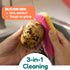KOOKJEmart 3-in-1 Silicone Scrubber Sponge with Squeegee Non-Scratch Kitchen Sponge for Dishes, Sink & Bathroom
