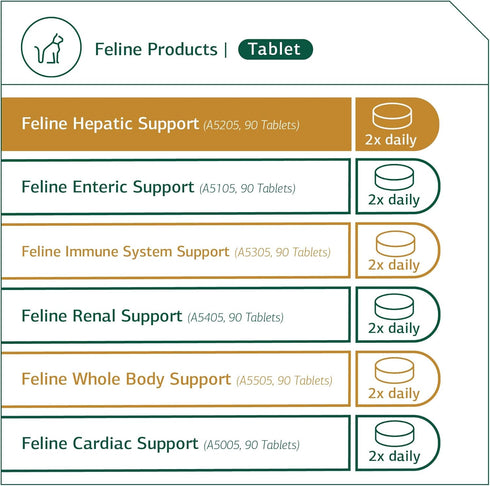 Standard Process Feline Hepatic Support - Cat Health Supplement for Liver Support, 90 tablets