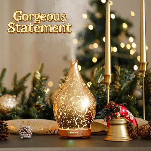Setting, 150ml 6H Porseme Essential Oil Diffuser Glass Aromatherapy Ultrasonic Humidifier, Air Refresh Auto Shut-Off