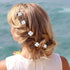 YISSION 20Pcs Mini White Flower Hair Clips with Rhinestone, Cute Decorative Hair Barrettes