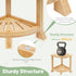 2-in-1 18 Inch Bamboo Shower Stool with Storage Shelf, Corner Stool & Foot Rest, Non-Slip Waterproof Bathroom Seat