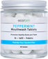 Peppermint Mouthwash Tablets - Chewable Travel Size Mouthwash for Fresh Breath, Fluoride Free, Alcohol Free (90 Tablets)