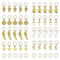 JIALEEY Hair Braid Rings, 50PCS Hair Loops Clips Gold Ring Shell Leaves Star Conch Snowflake Pendant Charms Set Hair