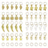 JIALEEY Hair Braid Rings, 50PCS Hair Loops Clips Gold Ring Shell Leaves Star Conch Snowflake Pendant Charms Set Hair