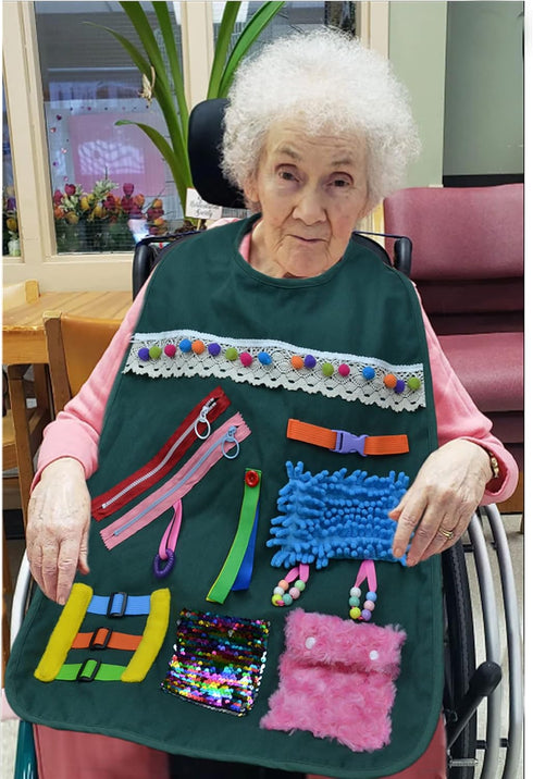 welsoon Fidget Blanket for Elderly Dementia Alzheimers Therapy Activity Apron Anxiety Relief Solutions