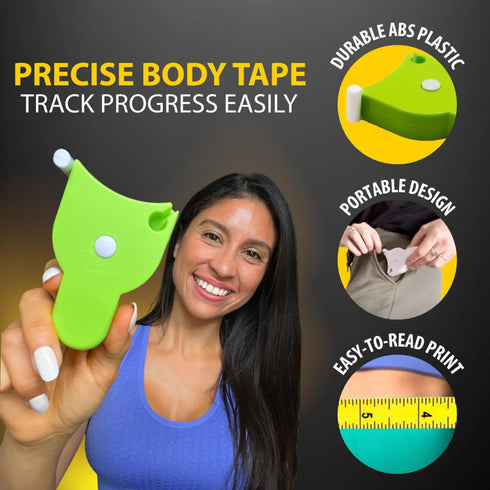Perfect Body Tape Measure, 80 Inch Automatic Telescopic, Retractable for Body: Waist, Hip, Bust, Arms, White