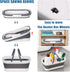 Set 2 Flat Mop and Bucket with Heavy Duty Scrub Brush, Washable Reusable Microfiber Pads, for Tile Hardwood, Wall