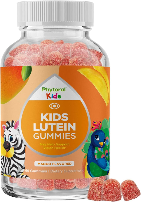 Lutein & Zeaxanthin Eye Vitamins for Kids, Vegan Gummy Vitamins for Eye Care, Lutein Gummies for Vision Clarity