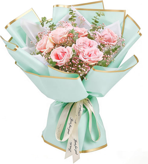 Jocomoni 20 Packaging 22.8x22.8 inch Sheets Flower Wrapping Paper, Waterproof Floral Bouquet Fresh Flower Wrapping