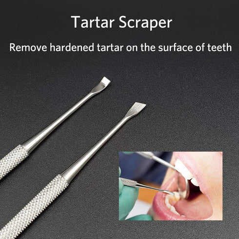 Professional Dental Tools - Langsum Stainless Steel Teeth Cleaning Kit for Dentist, Personal Use, Pets