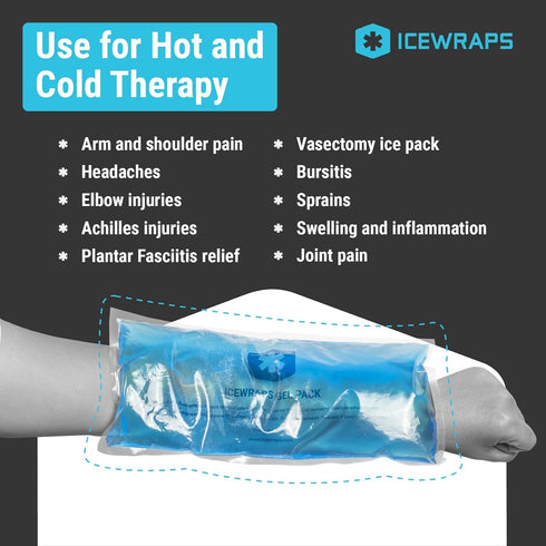 ICEWRAPS 6"x12" Flexible Gel Reusable Ice Packs - For Injuries, Pain Relief, Hot Cold Compress, 2 in a Pack