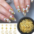 2 Box Gold Star Moon Nail Charms, 3D Metallic Studs Rhinestones for Women Girls Nail Art