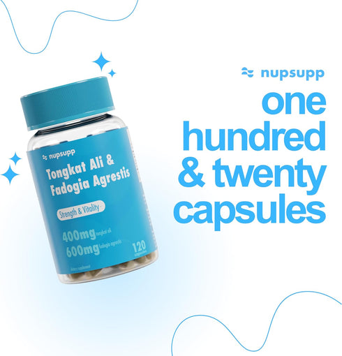 nupsupp 17,000mg 120 2 400mg 600mg Tongkat Ali and Fadogia Agrestis Supplement - Capsules - Months Supply - Tongkat Ali