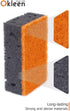 Black & Orange Multi Use Scrub Sponges | 9 Pack | Heavy Duty Non Scratch Fiber, Made in Europe