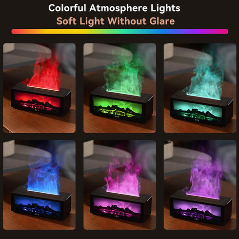 Vurlexat 7 150ml Essential Oil Diffuser, Colors Flame Fireplace Diffusers and Humidifier, Fire Flame Aromatherapy