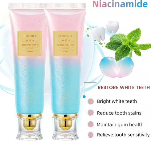 THZCU (1Pcs) Niacinamide Whitening Toothpaste, Fresh Breath Deep Cleaning Triple Stain Removal Radiant Whitening