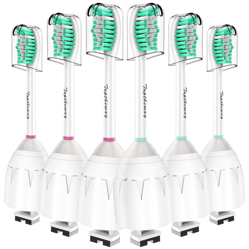 Toptheway Replacement Brush Heads for Sonicare E-Series Essence Xtreme Elite Advance, 6 Pack