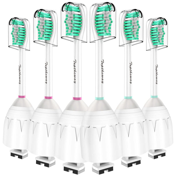 Toptheway Replacement Brush Heads for Sonicare E-Series Essence Xtreme Elite Advance, 6 Pack